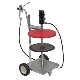 Druckluftschmiergerät pneuMATO 55, fahrbar für 50 kg Fetteimer, Innen-Ø355-387 mm