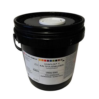 UVAFLEX® Y KALTFOLIENKLEBER TRANSPARENT, 5 Kg Eimer