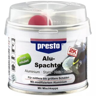 presto Aluspachtel, hellgrau, (mit Härter), 250g
