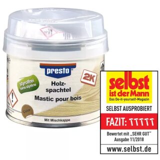 presto Holzspachtel (mit Härter), hellbraun, 250g Dose